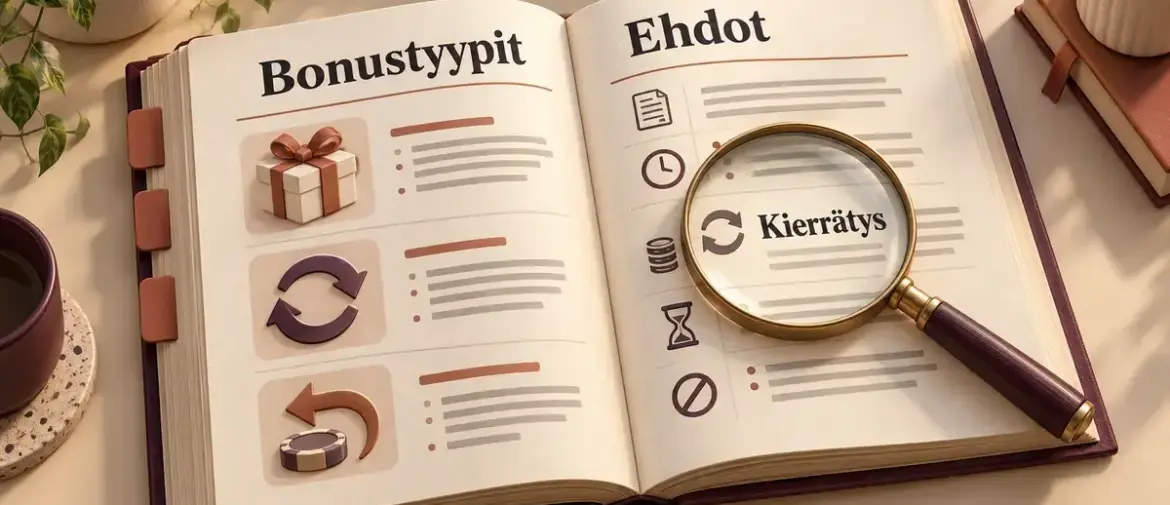 Kasinobonukset: kattava opas bonustyyppeihin ja niiden ehtoihin